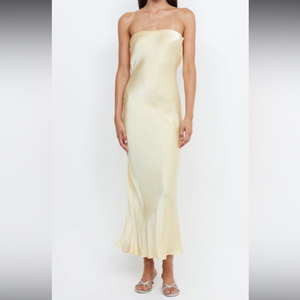 moon dance strapless dress - ice yellow